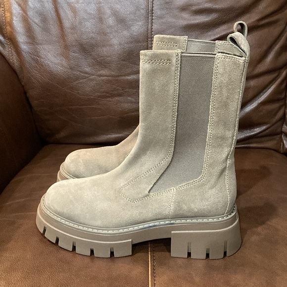 ASH SUEDE CHUNKY MOTO BOOTS - Picture 2 of 11